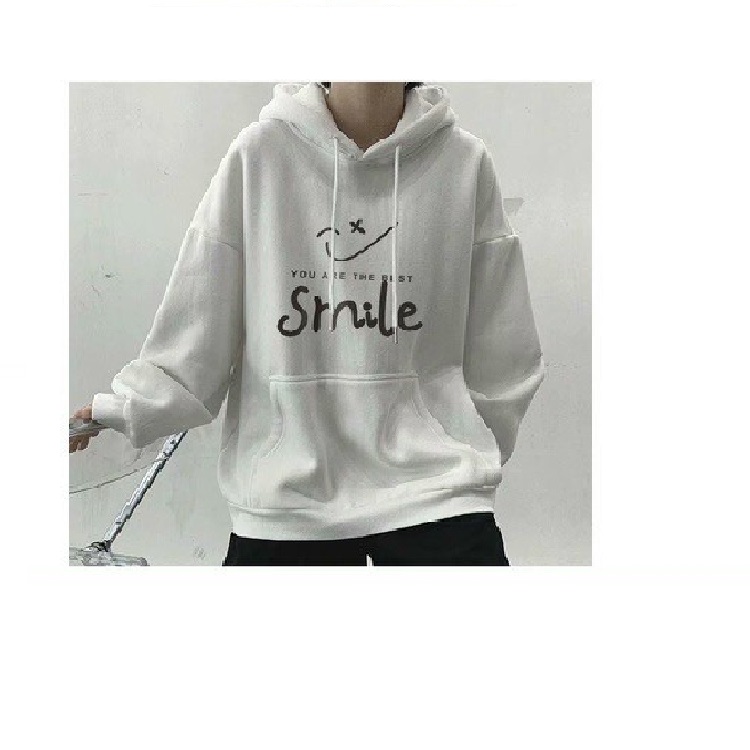 Áo Hoodie Chui Đầu Cho Nam Nữ Áo Nỉ Ngoại Cỡ Hàn Quốc Thời Trang Rộng In Dài Tay Cộng, Áo hoodie weater form rộng Smile màu phong cách hip hop cho cặp đôi in mặt cười simple thời trang