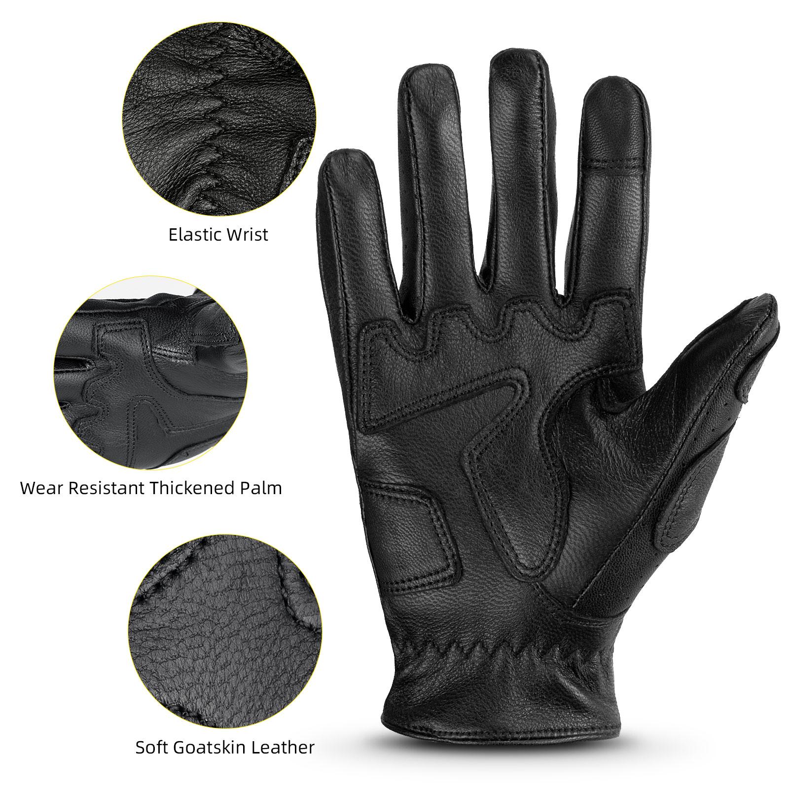 OZERO Nam Găng Tay Màn Hình Cảm Ứng Da Găng Tay Xe Máy Thể Thao Ngoài Trời Full Ngón Đi Xe Đạp Núi Xe Đạp Guantes Moto Găng Tay Color: Black Size: XL