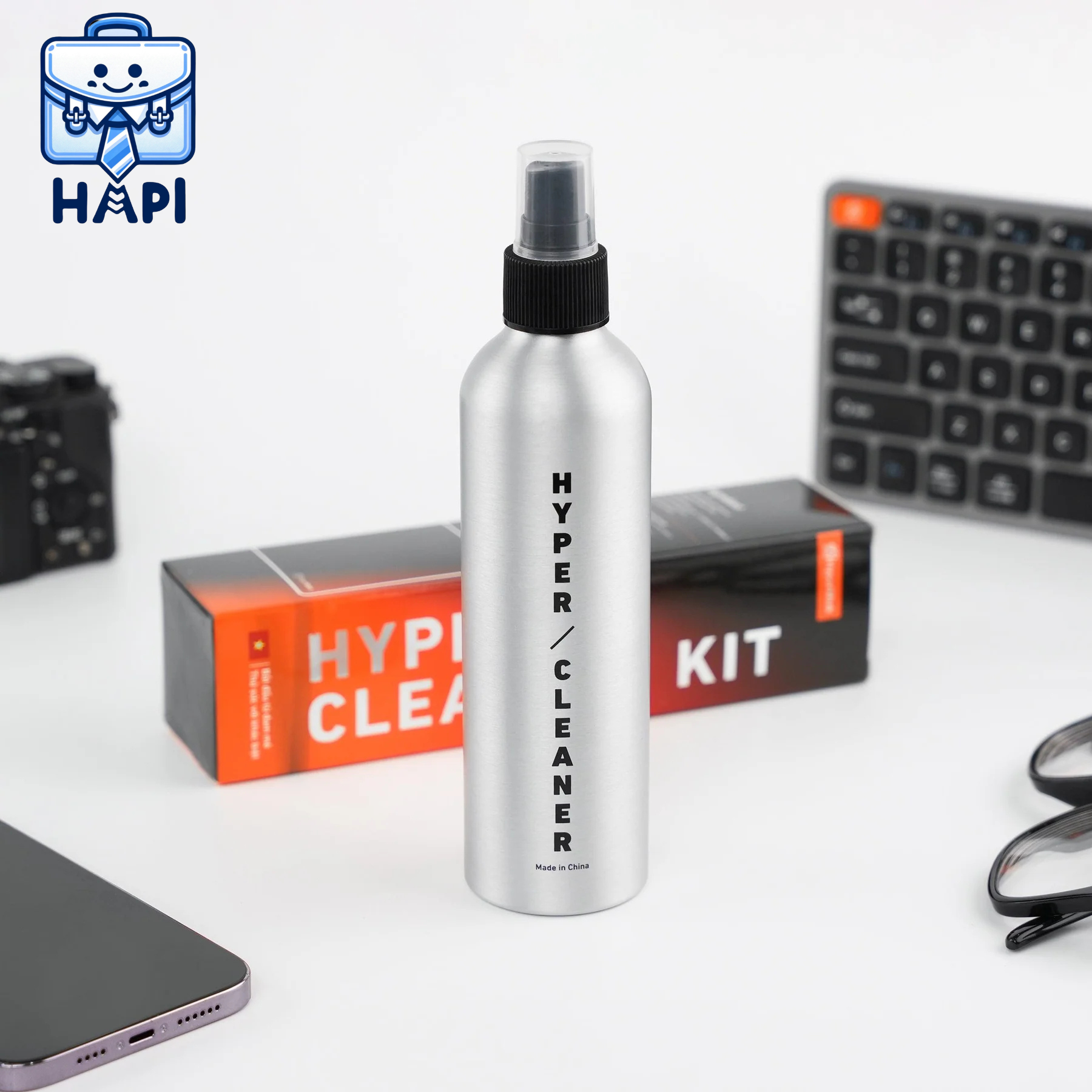 Chai vệ sinh màn hình hàng chính hãng HyperWork Hyper Cleaning HPW-C02 tăng hiệu quả làm sạch, không gây kích ứng da