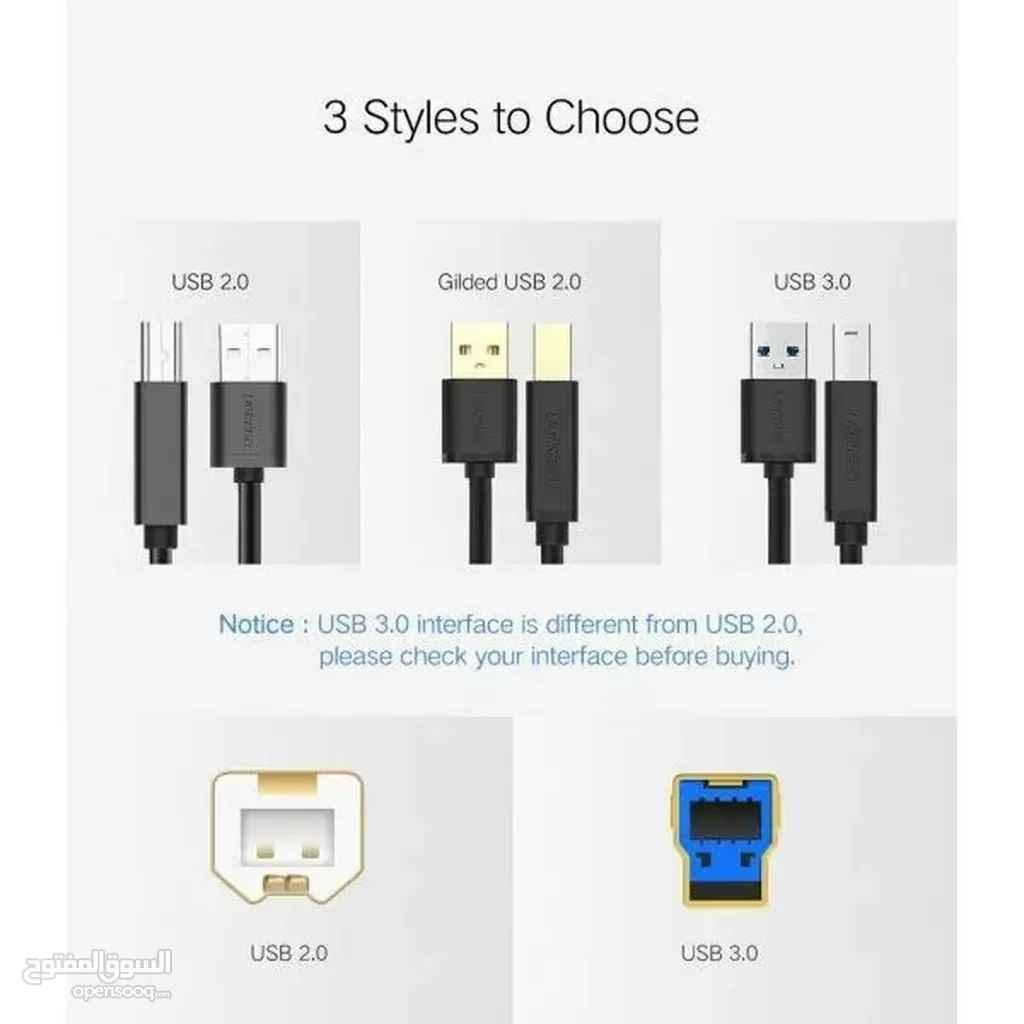 Ugreen UG10372US210TK 2M màu Đen Cáp USB 3.0 sang USB B 3. 0 máy in đầu mạ niken - HÀNG CHÍNH HÃNG