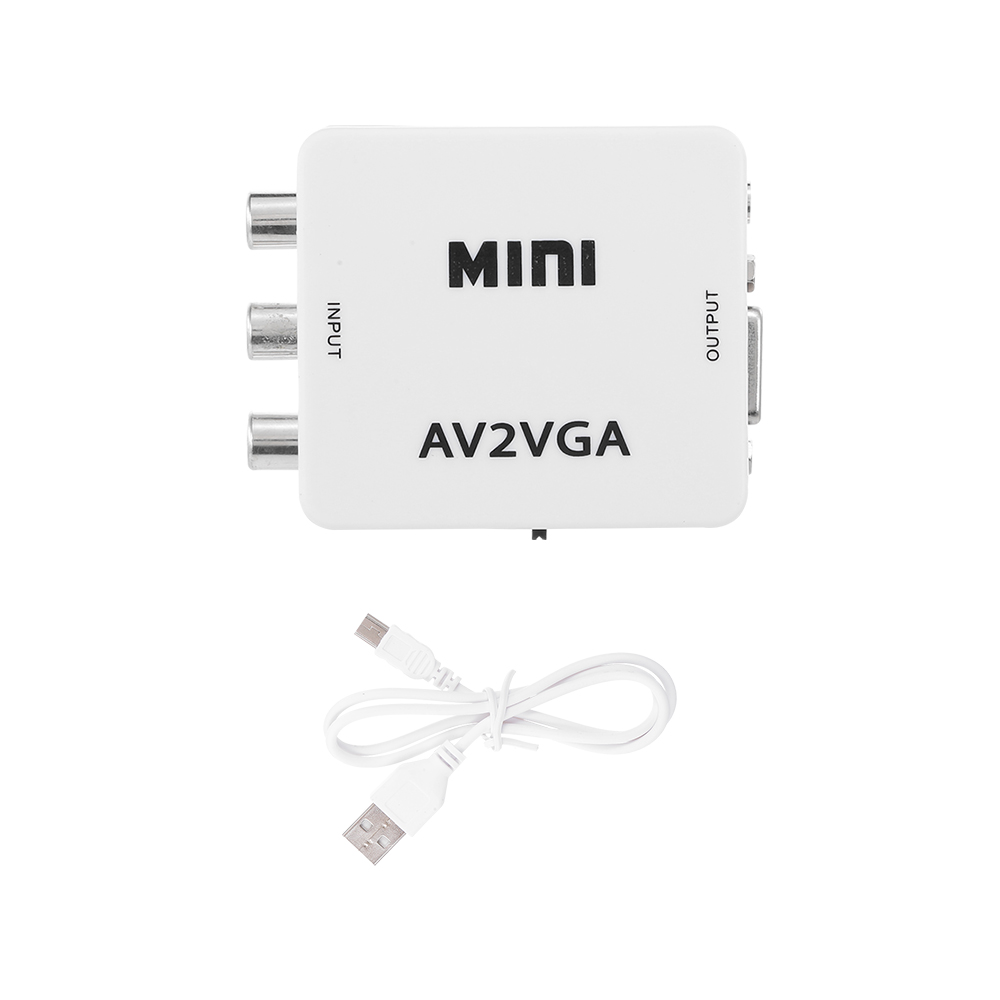 Bộ chuyển đổi AV sang VGA 1080P HD Mini VGA Converter Bộ chuyển đổi video ABS Shell cho STB / Máy tính