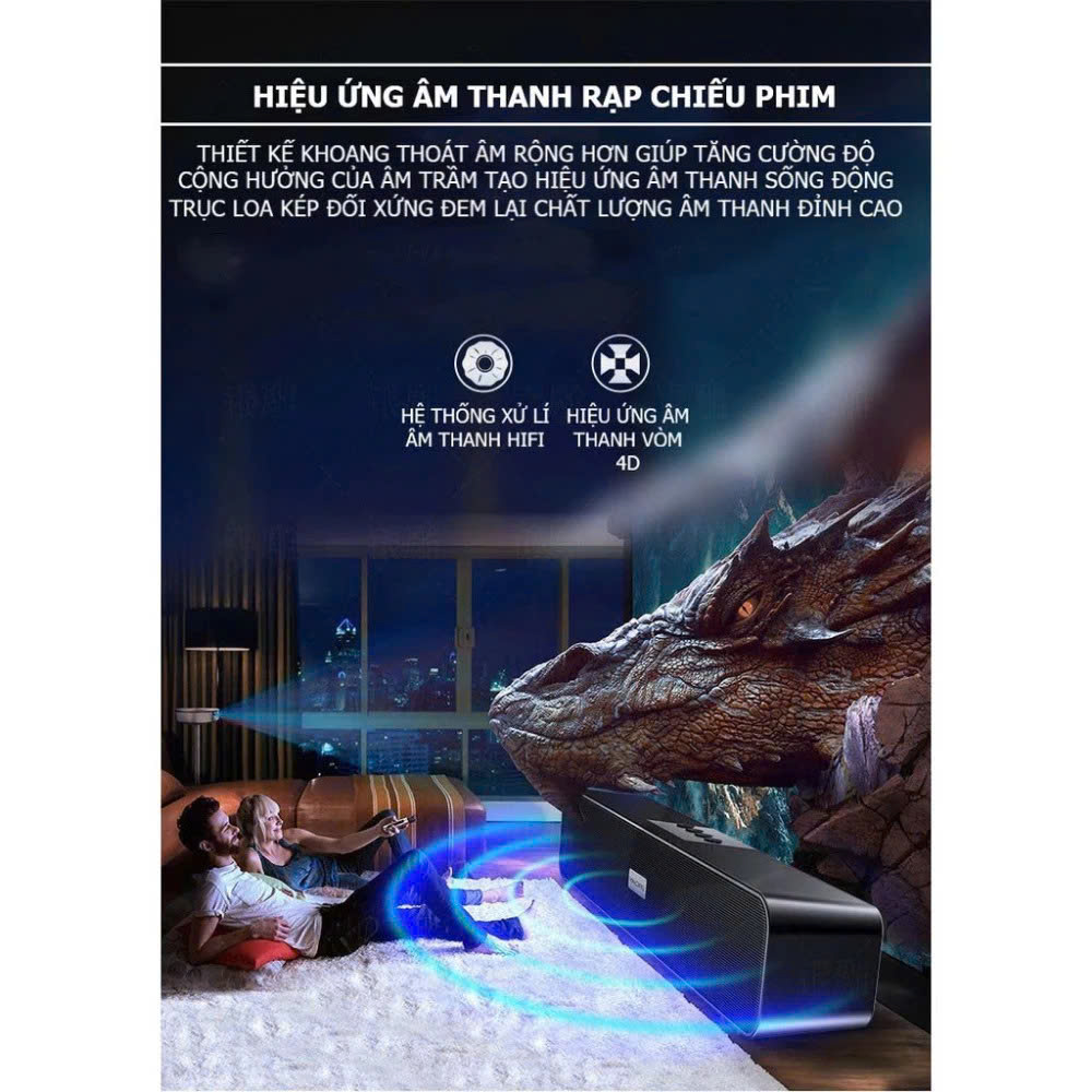 Loa Bluetooth Không Dây Cao Cấp PRO BASS Âm Thanh Nghe Nhạc Siêu Đã Tương Thích Điện Thoại Máy Tính Laptop Tivi - Hàng Chính Hãng
