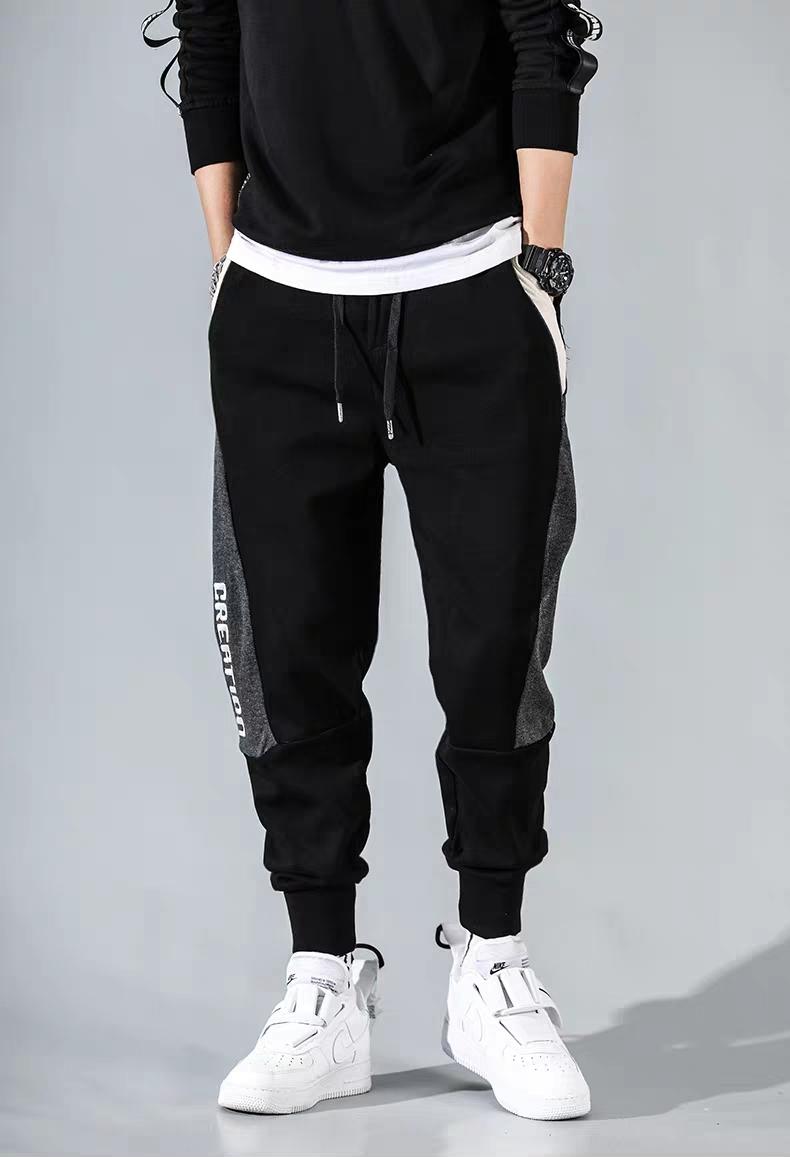 Quần Jogger thể thao ống bo thêu chữ phong cách thời trang Hàn Quốc chất vải cotton cao cấp dễ phối đồ hợp thời trang