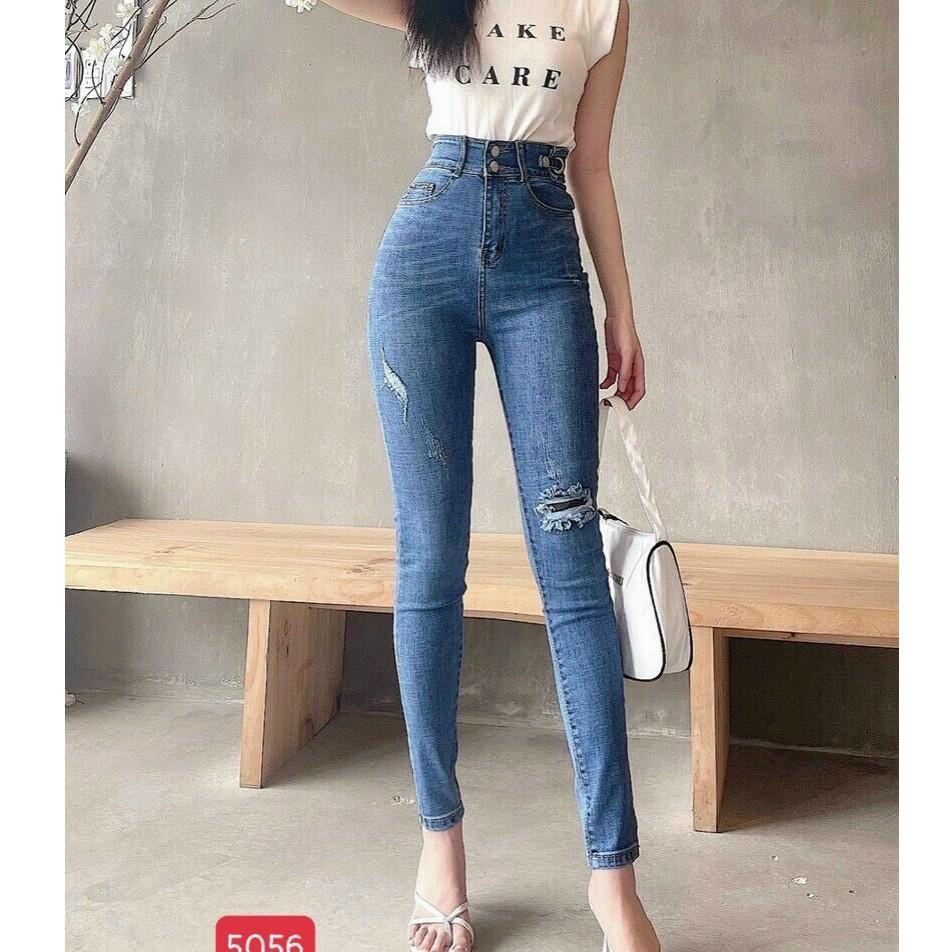 Quần jean nữ cao cấp King168 , Quần jean thiết kế thời trang nữ hàng mới về loại xịn QJN5056