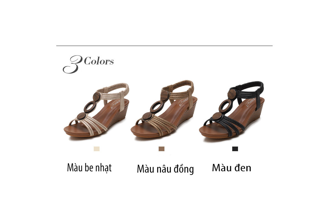 Giày quai ngang nữ giày sandals nữ dép quai hậu nữ cao 5 cm  Mã 1418-390 tặng kèm 1 dây buộc tóc ngẫu nhiên