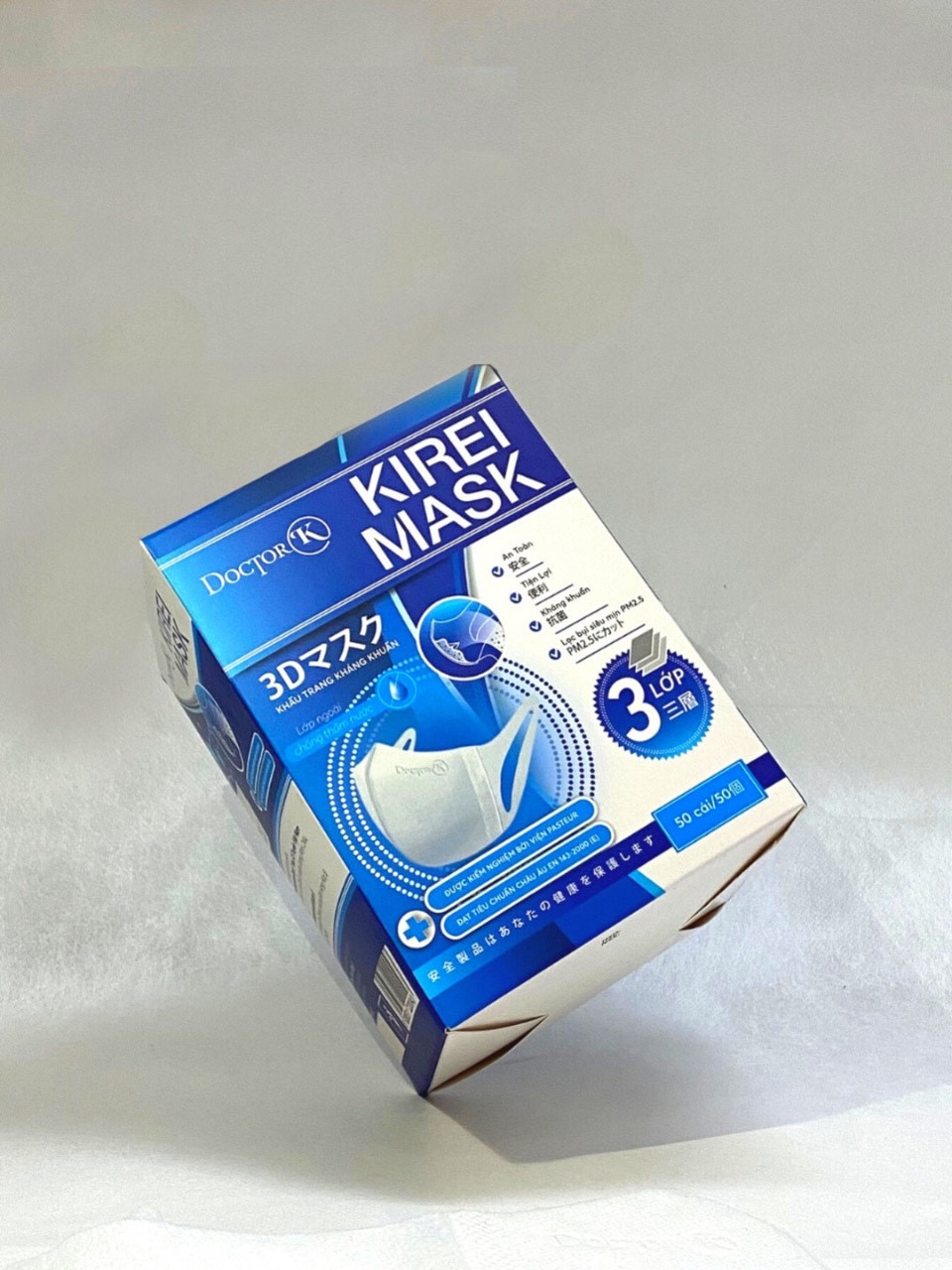Khẩu trang 3D Mask Unicharm - Lọc bụi mịn, dày dặn - Thương hiệu DoctorK 50 cái / hộp