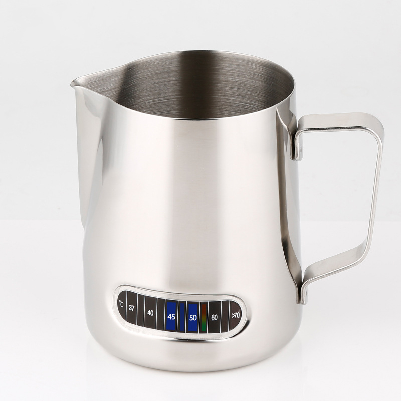 Ca Đánh Sữa Inox Cao Cấp Có Vạch Hiển Thị Nhiệt Độ - Stainless Steel Milk Foam Maker Frother Cup With Temperature Stickers