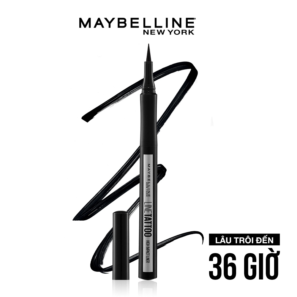 [Bộ trang điểm] Bút kẻ mắt nước Lâu Trôi 36H Line Tatoo High Impact Line + Mascara Uốn Mi, Nâng Mi Falsies Lash Lift Maybelline New York