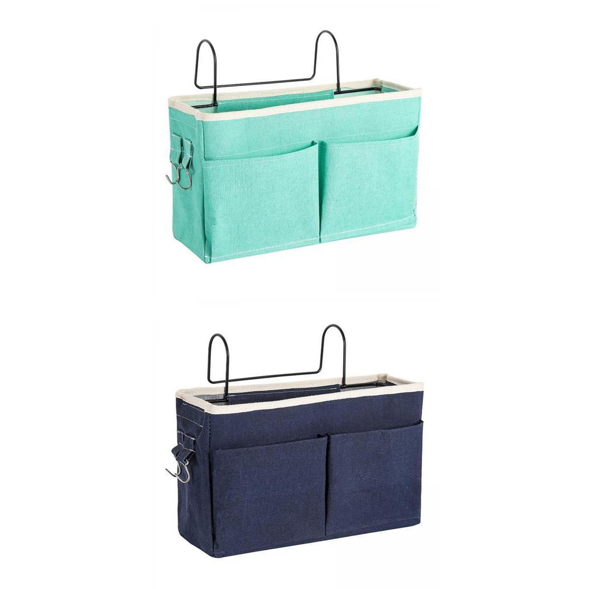 2pcs Bedside Storage Bag Pouch Bed Desk Bag Sofa TV Remote Control Hanging Bag