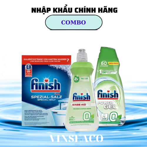 Combo Finish Eco : Gel rửa bát Eco 900ml + Bóng Eco 400ml + Muối 1,5kg