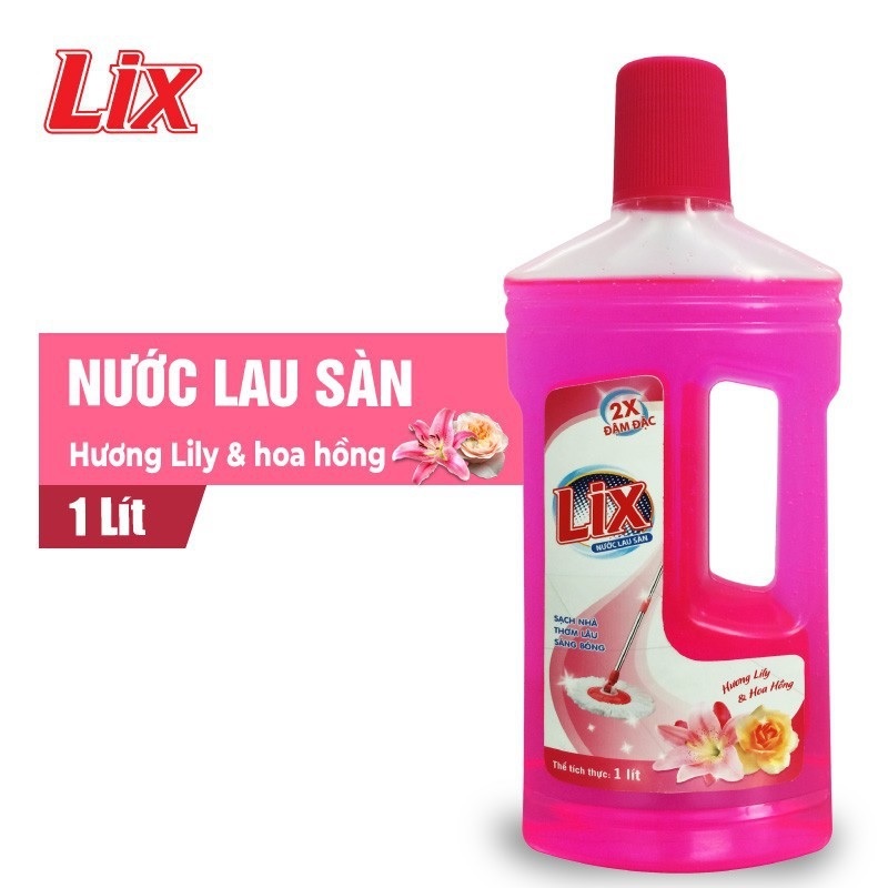 Nước lau sàn Lix hương lily và hoa hồng 1 lít LSL02