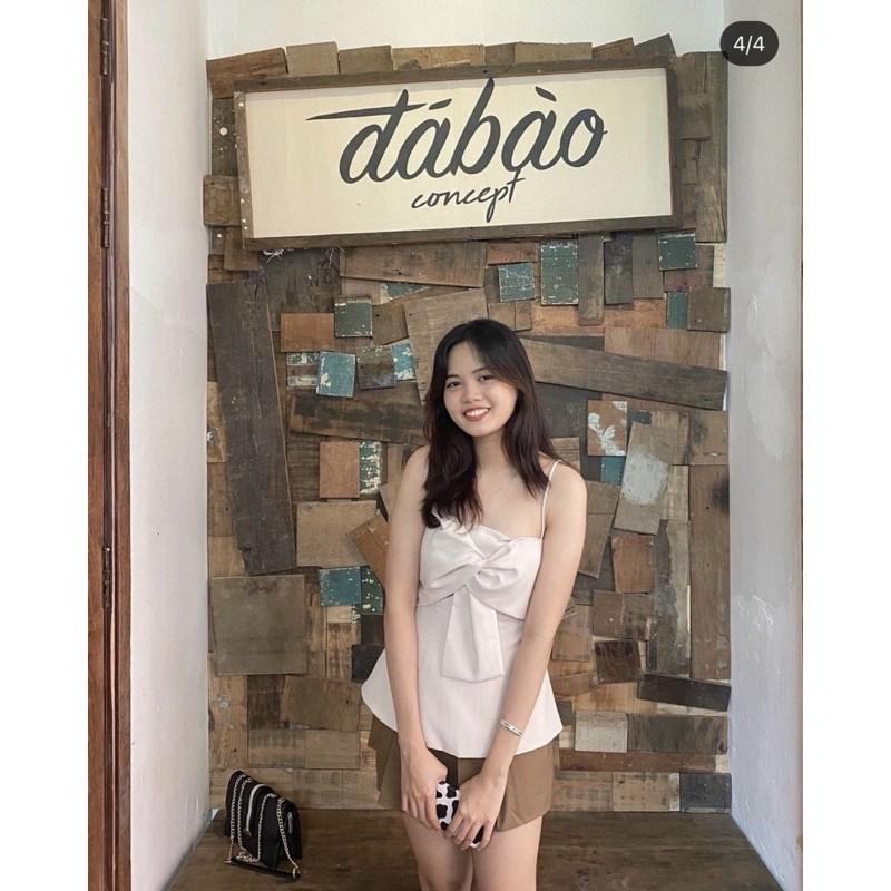 026 - SET ÁO 2 DÂY NƠ KÈM CHÂN VÁY NÂU