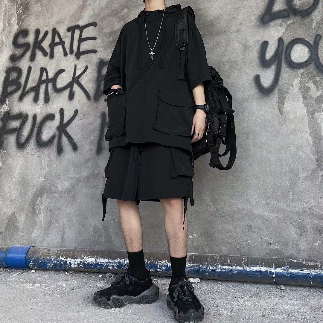 Set Áo Hoodie Và Quần Short Thời Trang Phong Cách Năng Động Cho Nam