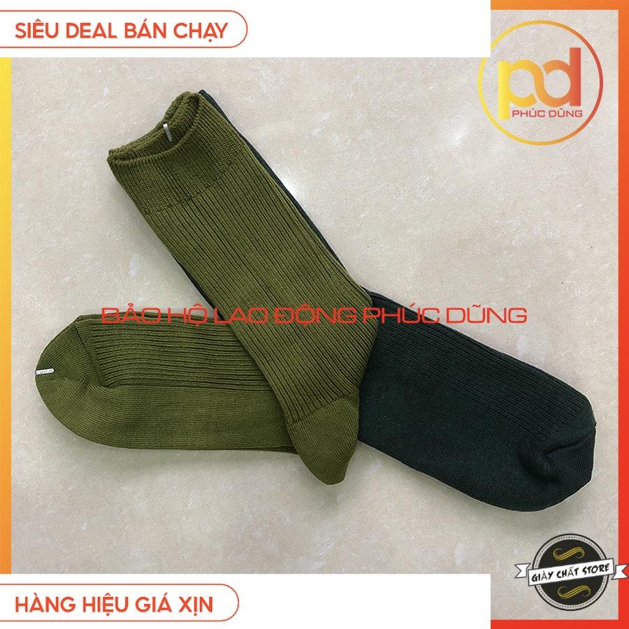 Vớ, tất dài nam xanh lá xanh rêu giá rẻ thấm hút mồ hôi tốt 80% cotton co giãn 4 chiều MÃ SQ1