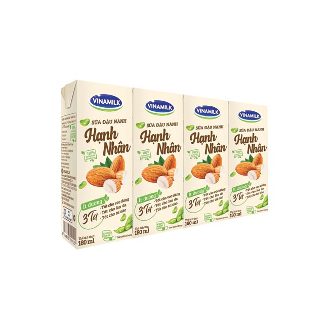 Thùng 48 hộp Sữa đậu nành Vinamilk hạt hạnh nhân 180ml