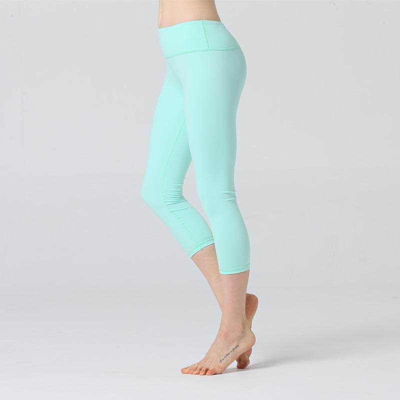 Capri yoga quần màu Hồng Đồng màu yoga quần yoga quần Slim Chạy Quần Legging Quần Dài Thể Thao Nữ Chặt Quần Tập Thể Dục