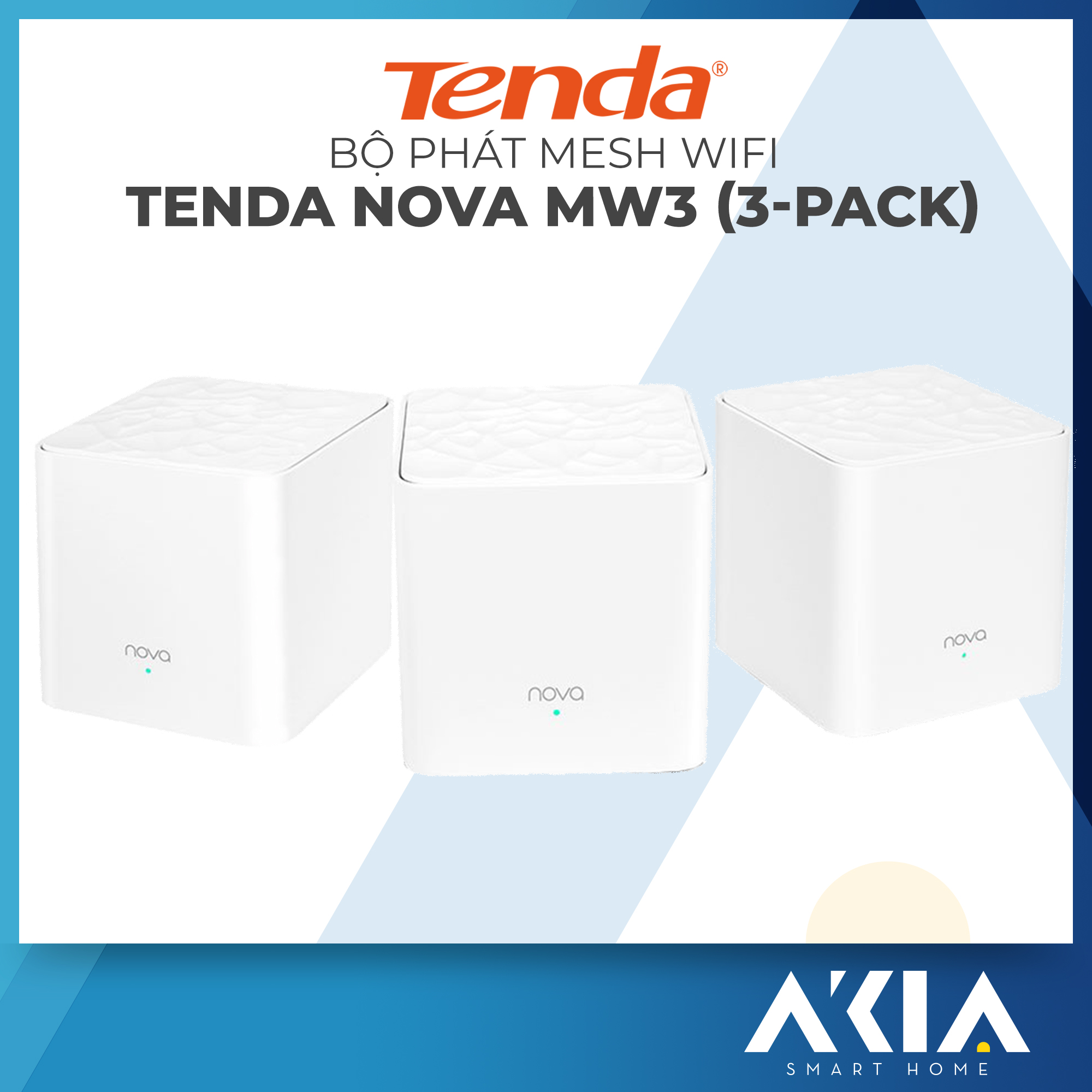 Bộ 3 Cái Phát Wifi Dạng Lưới Mesh Tenda Nova MW3 AC1200 - Hàng Chính Hãng