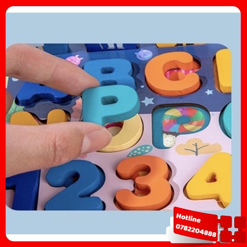 Montessori Cao Cấp Bảng Gỗ Ghép Hình + Câu Cá Cho Bé 7 In 1  - Loại Tốt