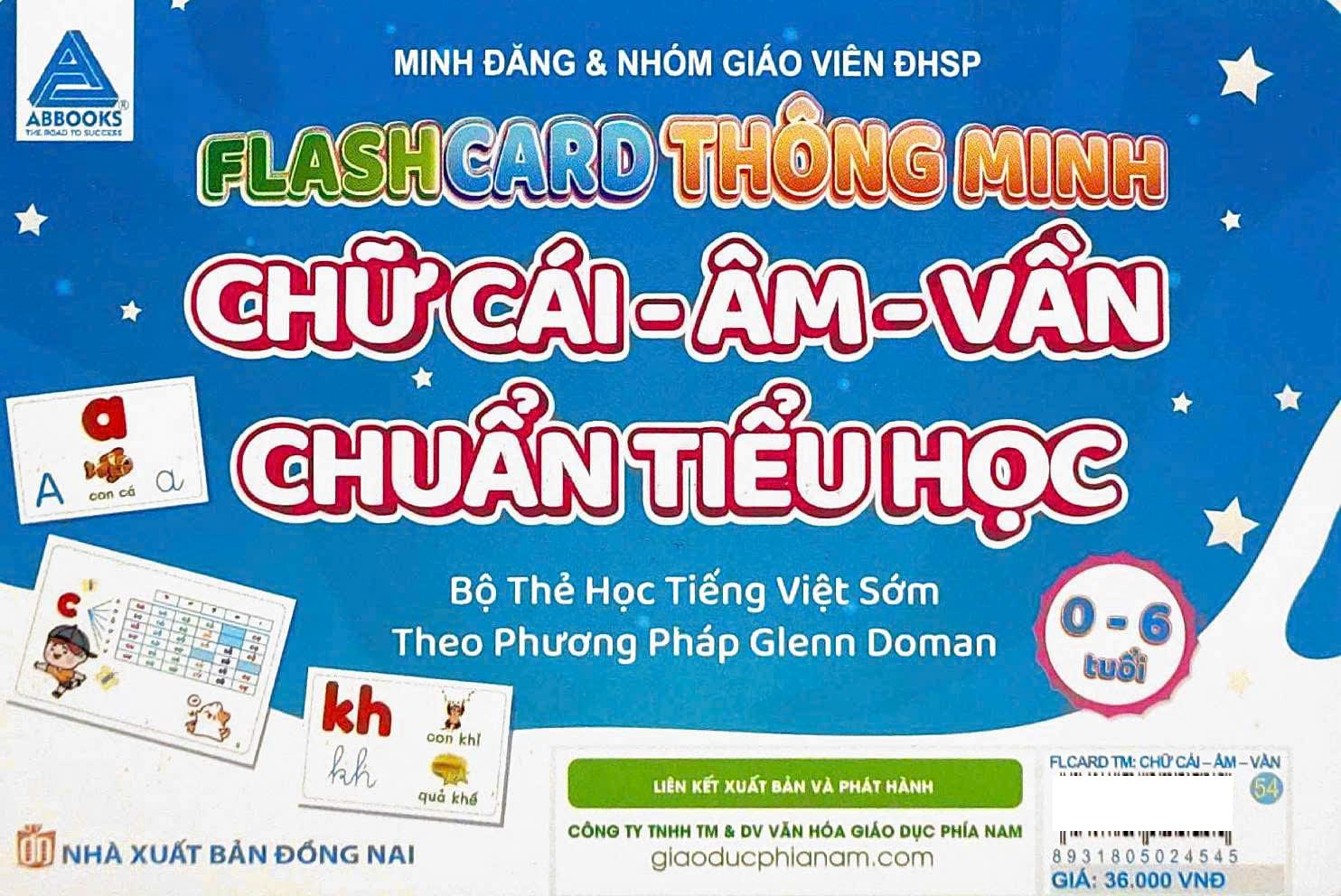Sách - Flashcard Thông Minh - Chữ Cái-Âm-Vần Chuẩn Tiểu Học - Bộ Thẻ Học Tiếng Việt Sớm Theo Phương Pháp Glenn Doman
