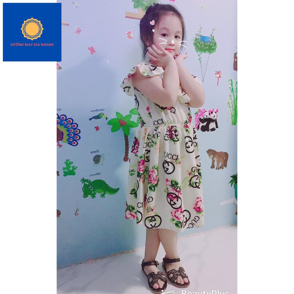 Đầm maxi cho bé gái họa tiết hoa phối chữ nhẹ nhàng - Quần áo trẻ em - GiaKhang