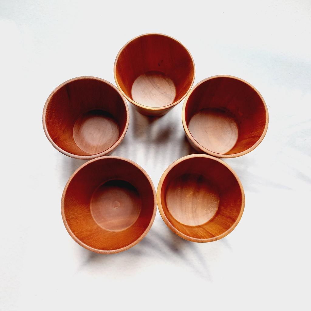 Cốc Gỗ Cốc Gỗ Gõ Màu Cam Thân Trụ Xinh Xắn 7x8cm Uống Nước, Trà, Cà Phê, Cốc Gỗ Decor Trang Trí Chụp Ảnh