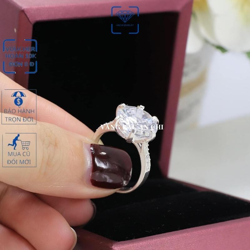 Nhẫn bạc nữ đính đá thời trang, trang sức anchi jewelry