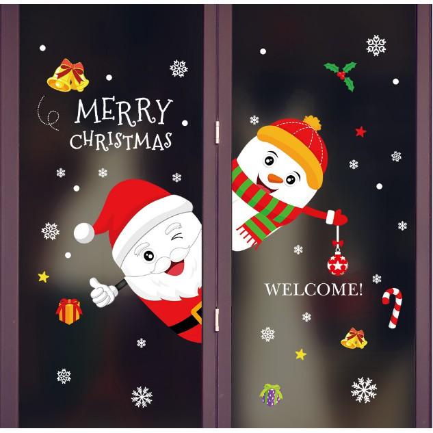 Decal trang trí Giang Sinh - Ông gia Noel chào bạn