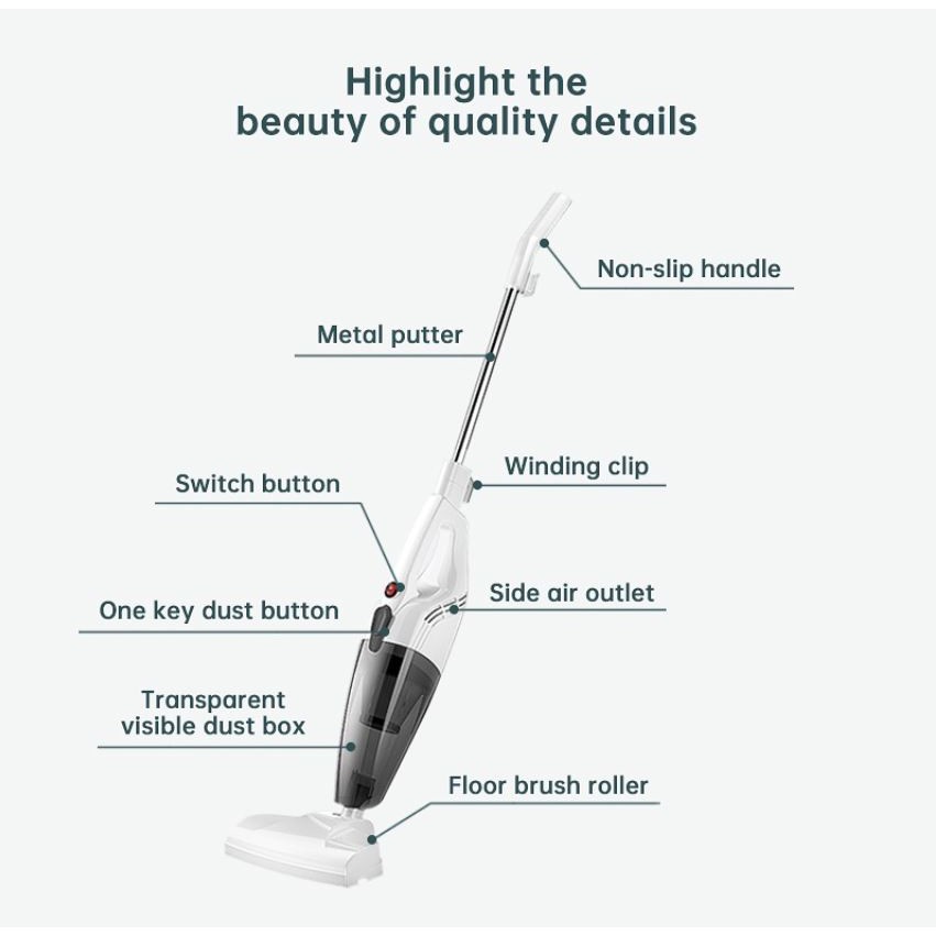 Máy Hút Bụi Cầm Tay - Robot Hút Bụi Sàn Nhà Kaisa Villa Model JD-8057 - Hàng Chính Hãng
