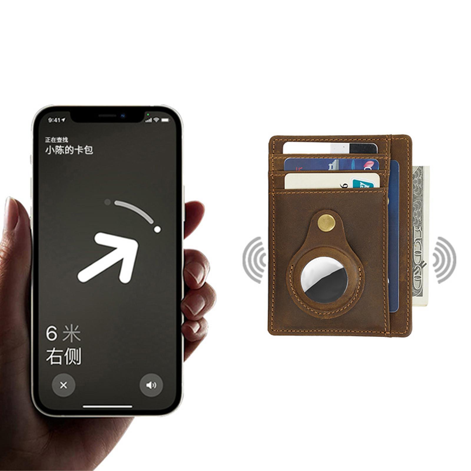 2Pieces Wallet Holder Minimalist Wallet Case Anti Lost Cover Front Pocket Wallet with Built in Case Holder