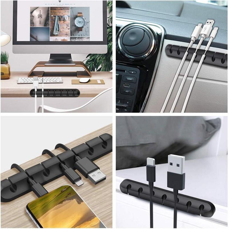 Kẹp cố định dây cáp sạc, tai nghe, dây phụ kiện đa năng làm gọn bàn làm việc, taplo xe hơi cực tiện dụng