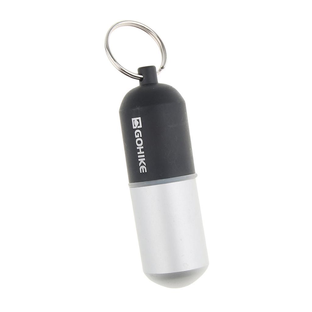 2pcs Waterproof Aluminum Pill Storage Box Keychain Tablet Holder Case