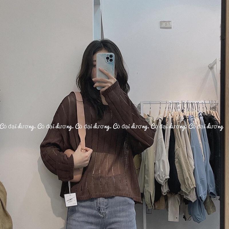 Áo len mỏng rút sợi