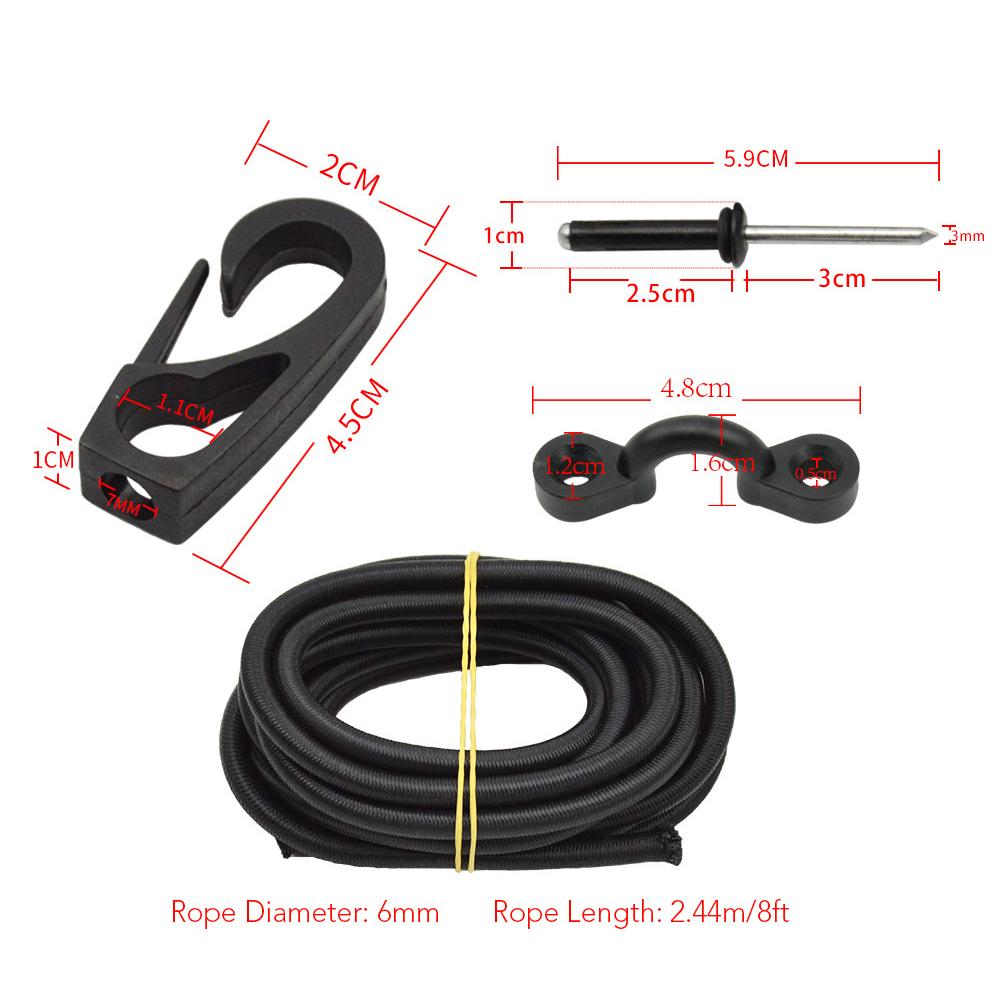 Bộ dây và đinh tán cài đặt cho thuyền Kayak với dây cao su đàn hồi cao 8 feet,các phụ kiện sử dụng chất liệu chất lượng cao