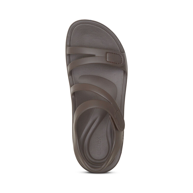 Sandal sức khoẻ nữ Aetrex Jillian Sport Java - giày quai dán nhẹ mềm