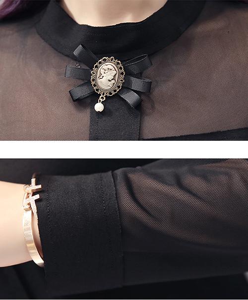 Đầm Dài Tay Phối Lưới Duyên Dáng