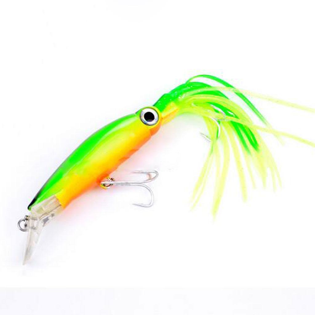 2Pcs Squid Jig Fishing Tackle Baits Hook Tuna Marlin Trolling Skirt Lures, 2 Colors