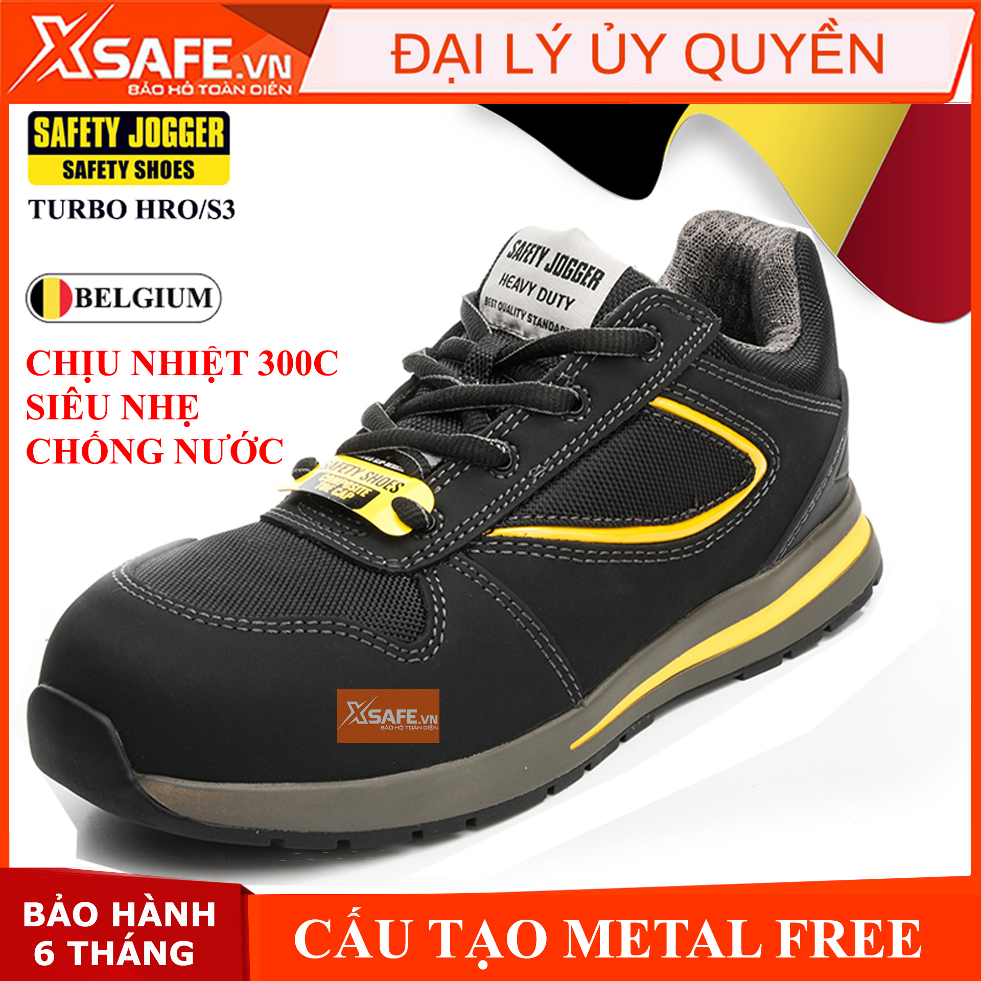 Giày bảo hộ lao động nam Jogger Turbo HRO da Nubuck cao cấp, cấu tạo phi kim siêu nhẹ, chịu nhiệt 300 độ, kiểu thể thao