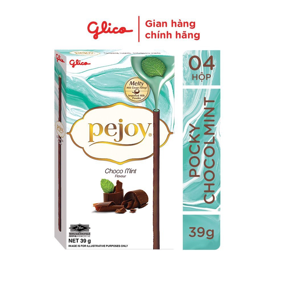 Combo 4 hộp Bánh Que Pejoy Nhân Kem Choco Mint 39G