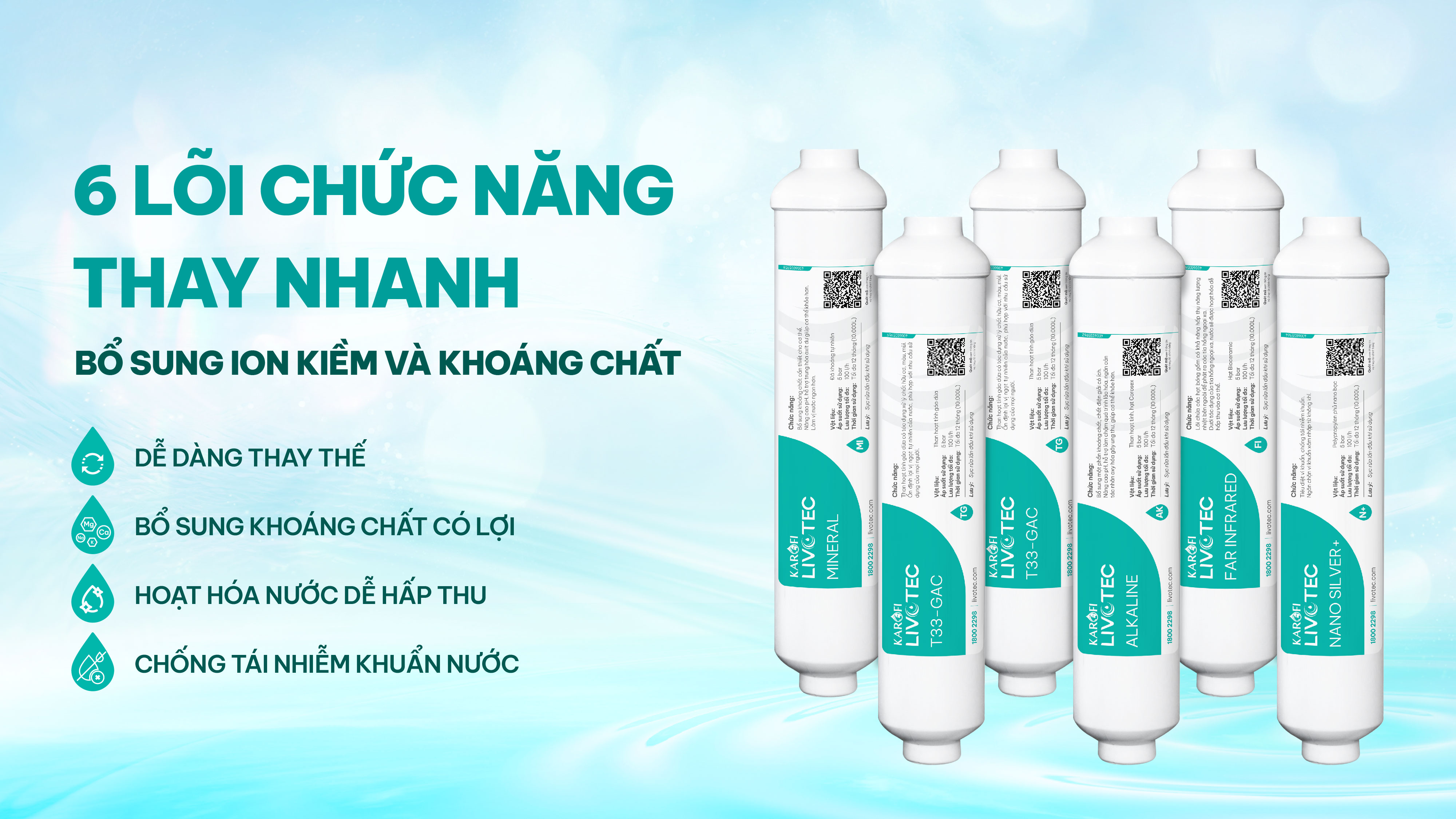 Máy lọc nước RO 10 lõi Karofi Livotec 606 - Hàng chính hãng