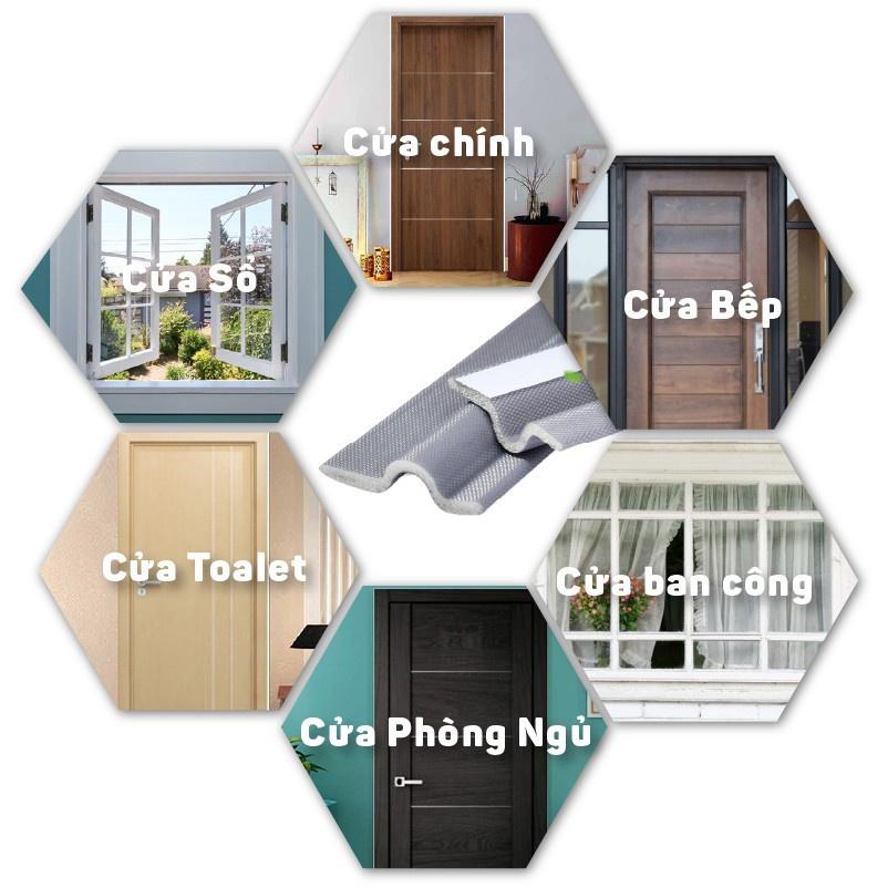 Thanh chắn cửa, ron chặn khe cửa, chắn gió lùa, chặn đáy chân cửa, cách nhiệt, chống ồn, côn trùng