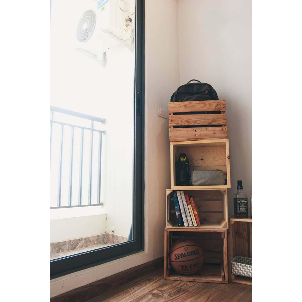 Thùng Gỗ Pallet Đa Năng/ Hộp Gỗ Thông Trang Trí++Size lớn: 40 x 30 x 20 cm+Size bé: 35 x 25 x 15 cm