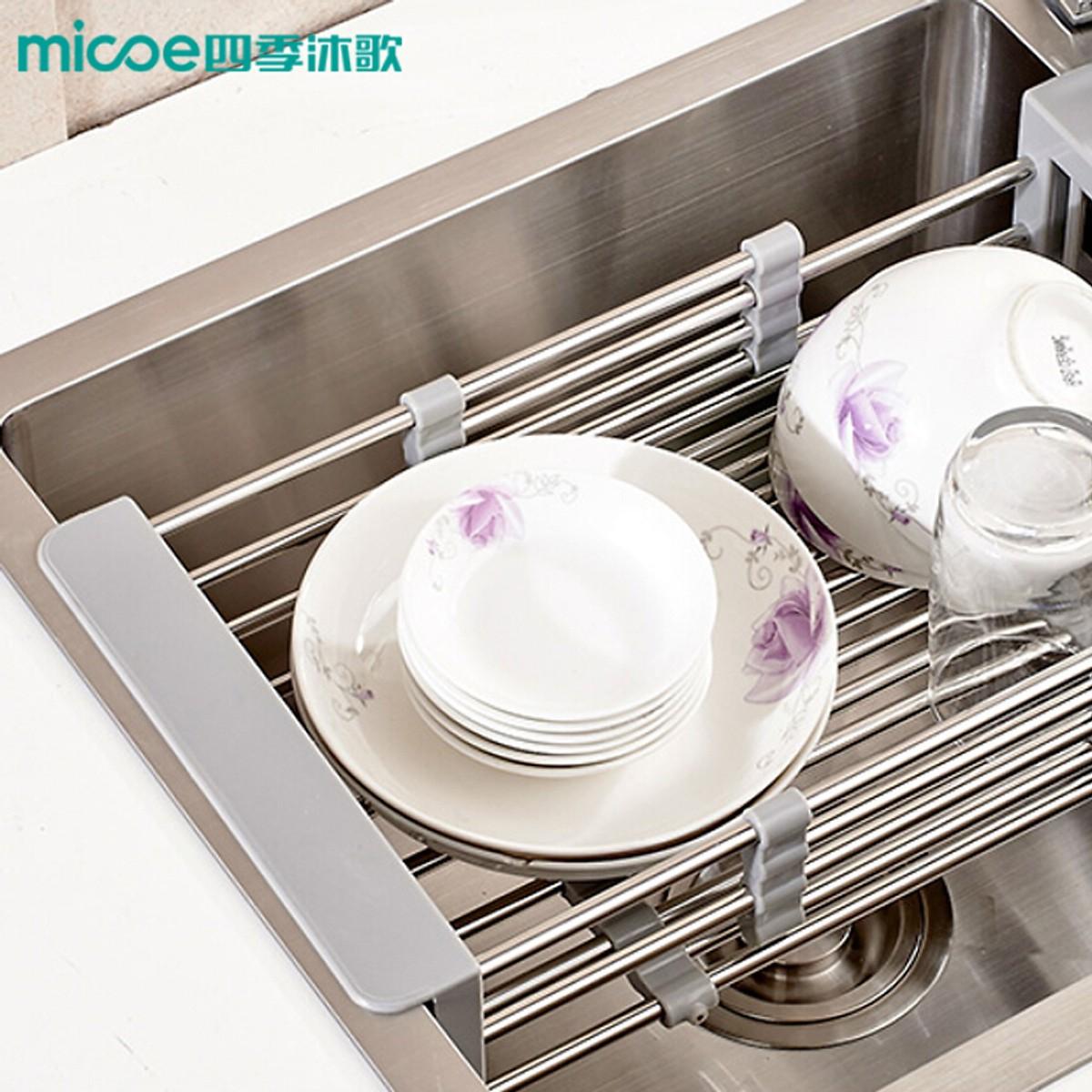 Khay Inox 304 Cao Cấp Đựng Đồ Đa Năng Hình Chữ Nhật Gác Bồn Rửa Bát Tiện Dụng - Loại Tốt