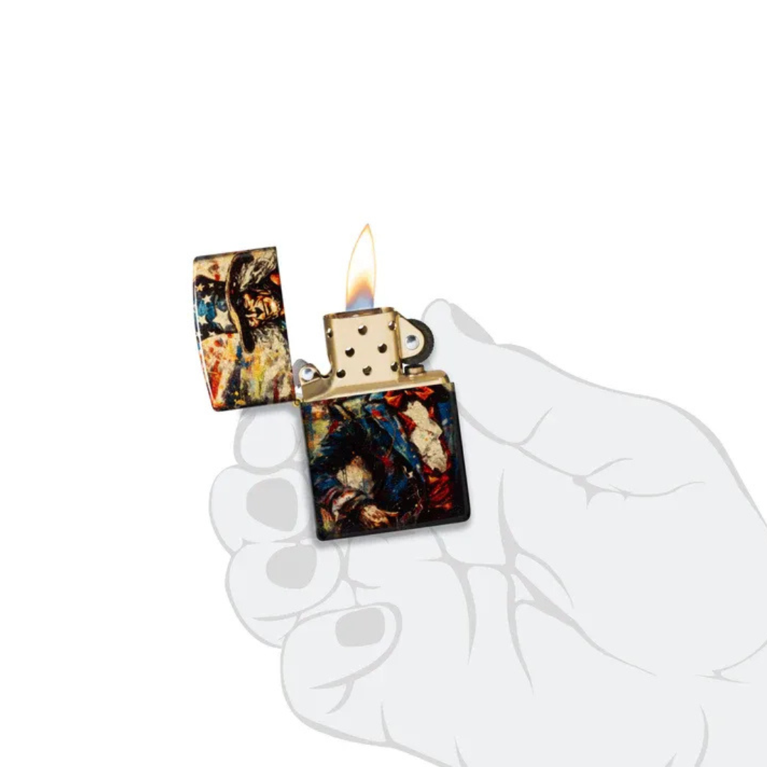 Bật Lửa Zippo Uncle Sam Fusion Design - Hàng Chính Hãng - Công Nghệ In 540 Fusion Tràn Viền 4 Mặt
