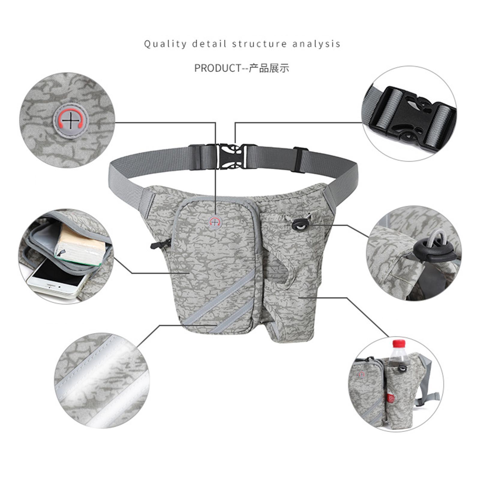 Running Belt Fanny Pack, Adjustable Running Waist Pack Bag with Water Bottle Holder, Unisex Sport Pouch Belt for Fitness Jogging Hiking Travel