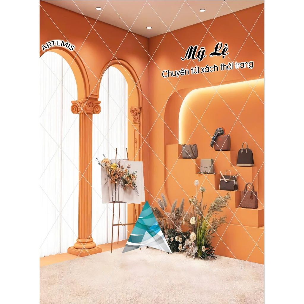 Phông Nền Livestream 5D In Logo Theo Yêu Cầu Vải Lụa Kim Tuyến Cao Cấp - Mẫu 10