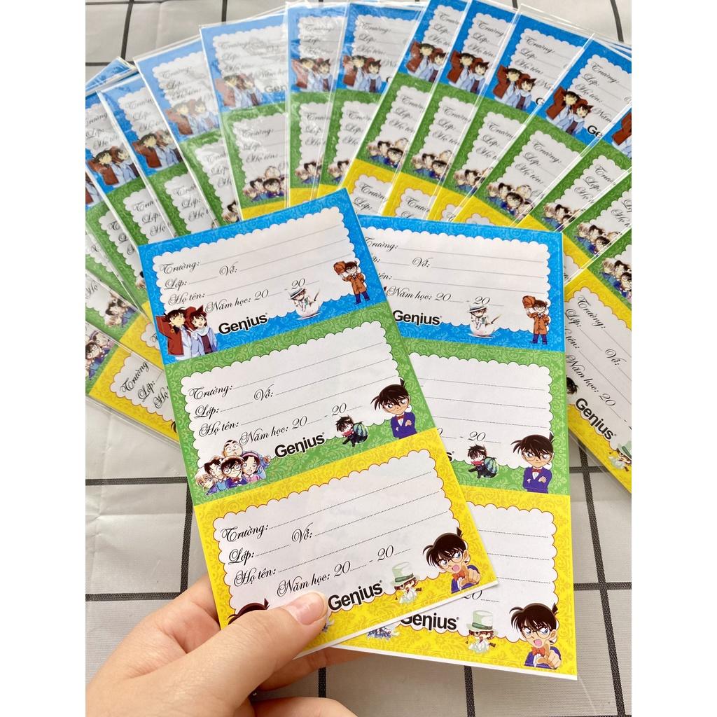 Tệp 15 nhãn vở học sinh được cắt dán sẵn, nhiều hình mẫu cute - VPP Thiên Ái