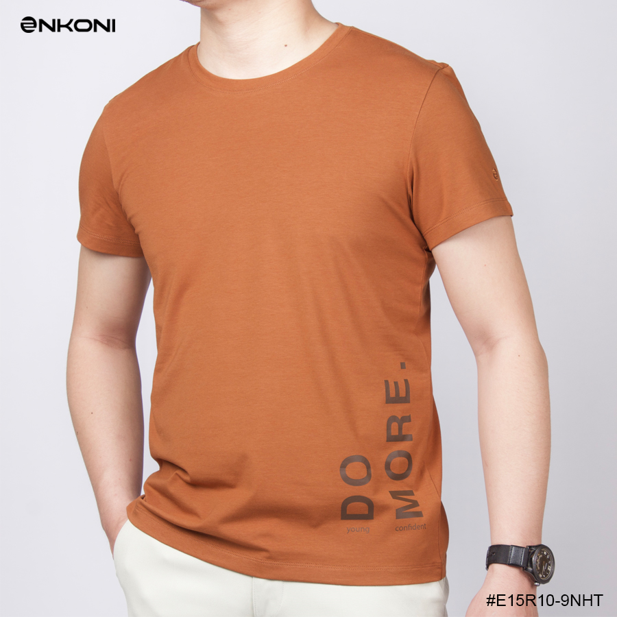 Áo thun nam basic nâu trendy năng động