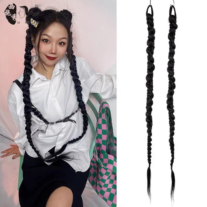 Tóc giả bện con rết cá tính phong cách âu mỹ dài 65cm  - Maben