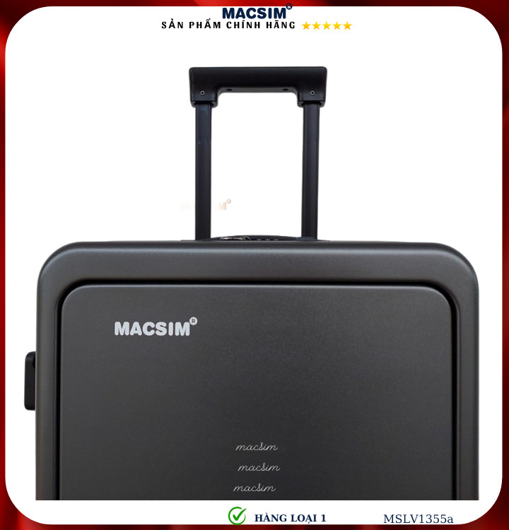 Vali cao cấp Macsim SMLV1355a cỡ 20 inch màu trắng, màu ghi - Hàng loại 1