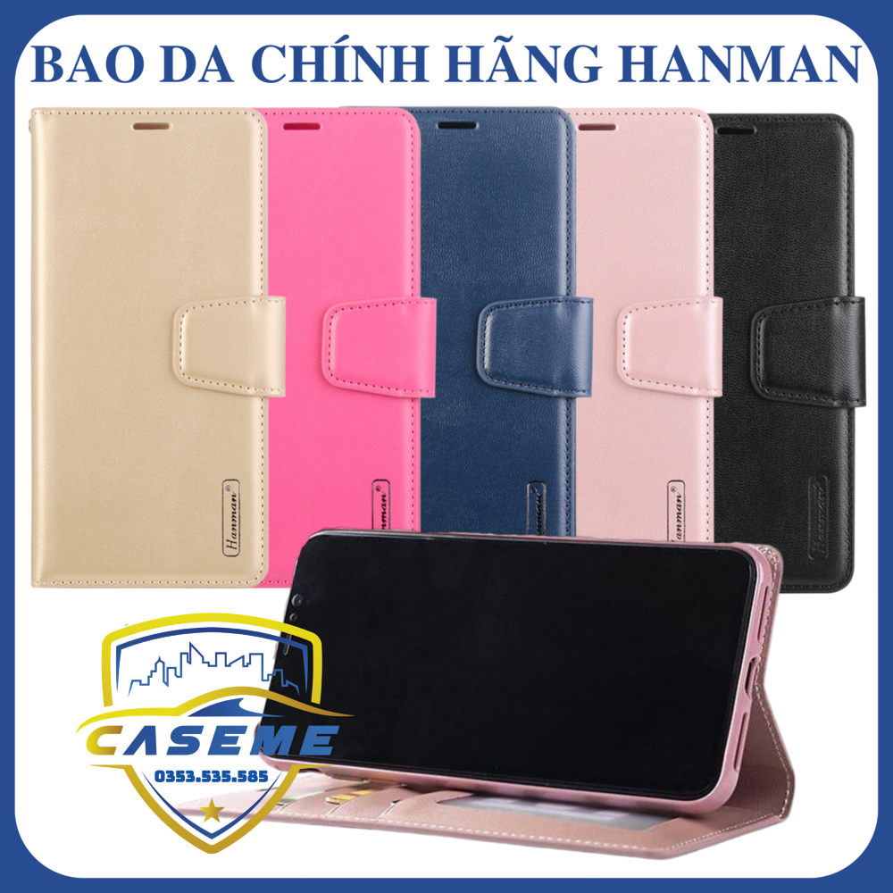 Bao da dạng ví dành cho Samsung Galaxy A55 5G, A35 5G, A25 5G, A15, A05s hàng chính hãng Hanman có quai cài (Tặng 2 túi PVC đựng thẻ ATM) 